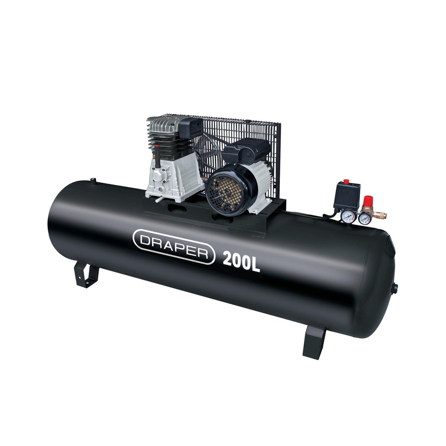 Draper 200L Belt-Driven Air Compressor without wheels 2.2kW 3hp 230V 55313