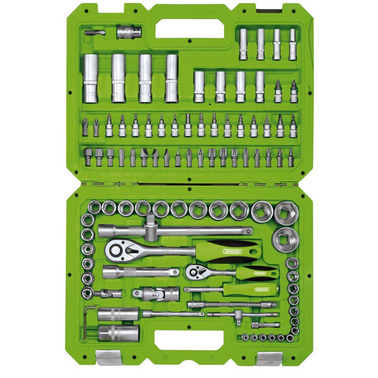 Draper Metric Socket Set 1/4 and 1/2"D 100 Piece Deep Standard Single Hex 55318