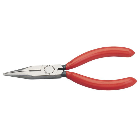 Knipex Long Nose Pliers 140mm Smoothly Ground Head With Cutting Edge 25 01 140SB