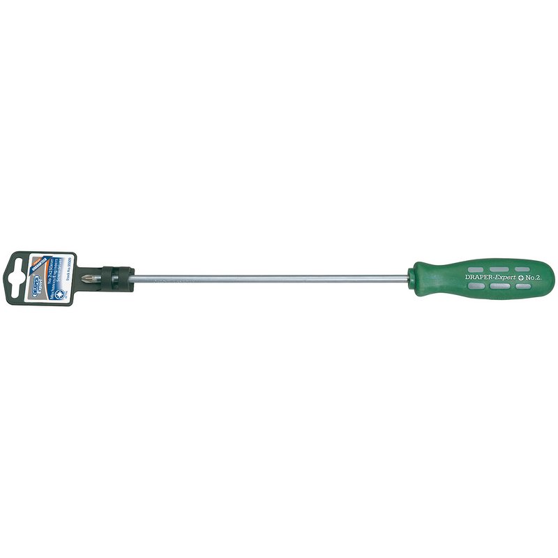 Draper Long Reach Mechanic's Engineers Pozidriv Screwdriver No.2 x 250mm 55509