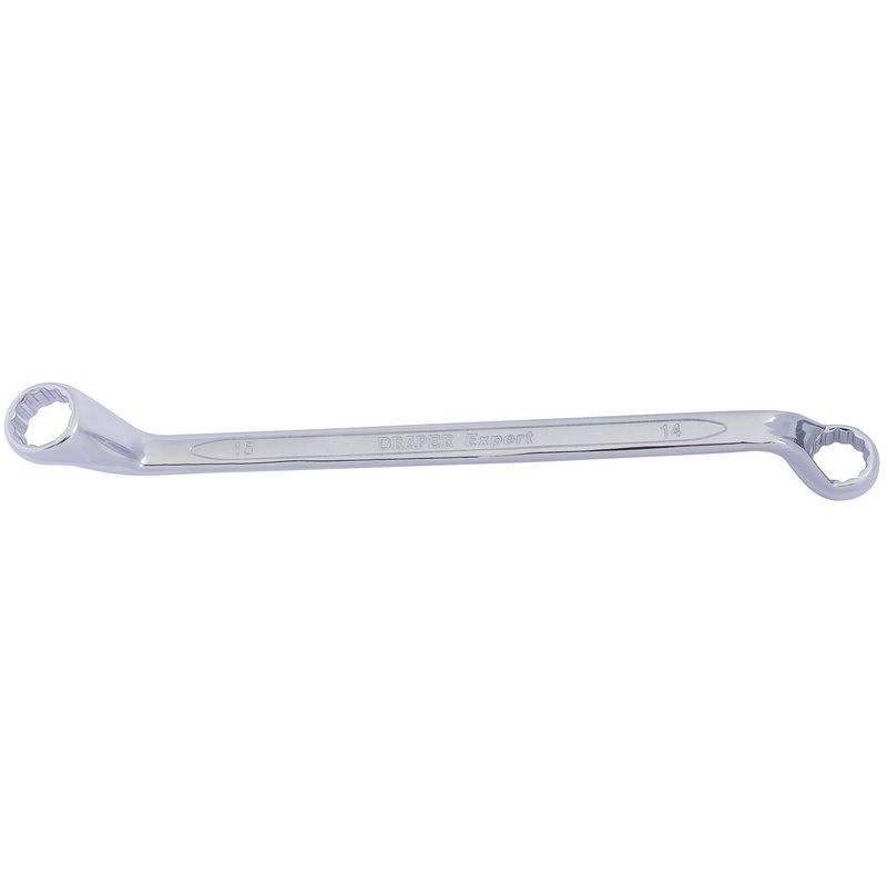 Draper 14 x 15mm HI-TORQ Deep Offset Ring Spanner Bi Hex Chrome 55690