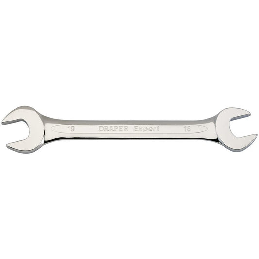 Draper Open End Spanner 18 x 19mm Chrome Plated And Fully Polished 55719