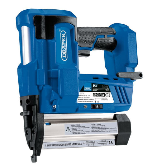 Draper 20V D20 Cordless Nailer Stapler Bare Unit Single or contact firing 55740