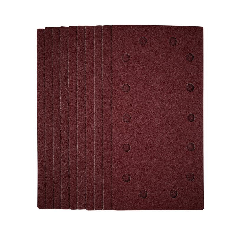 Draper 1/2 Sanding Sheets with Hook and Loop 115 x 230mm 80 Grit 10 Pack 55863