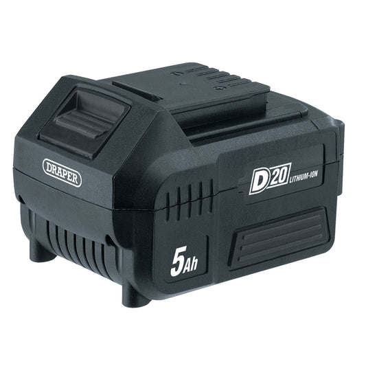 Draper D20 20V Li-ion Battery 5.0Ah Charge Indicator Quick Release Button 55907