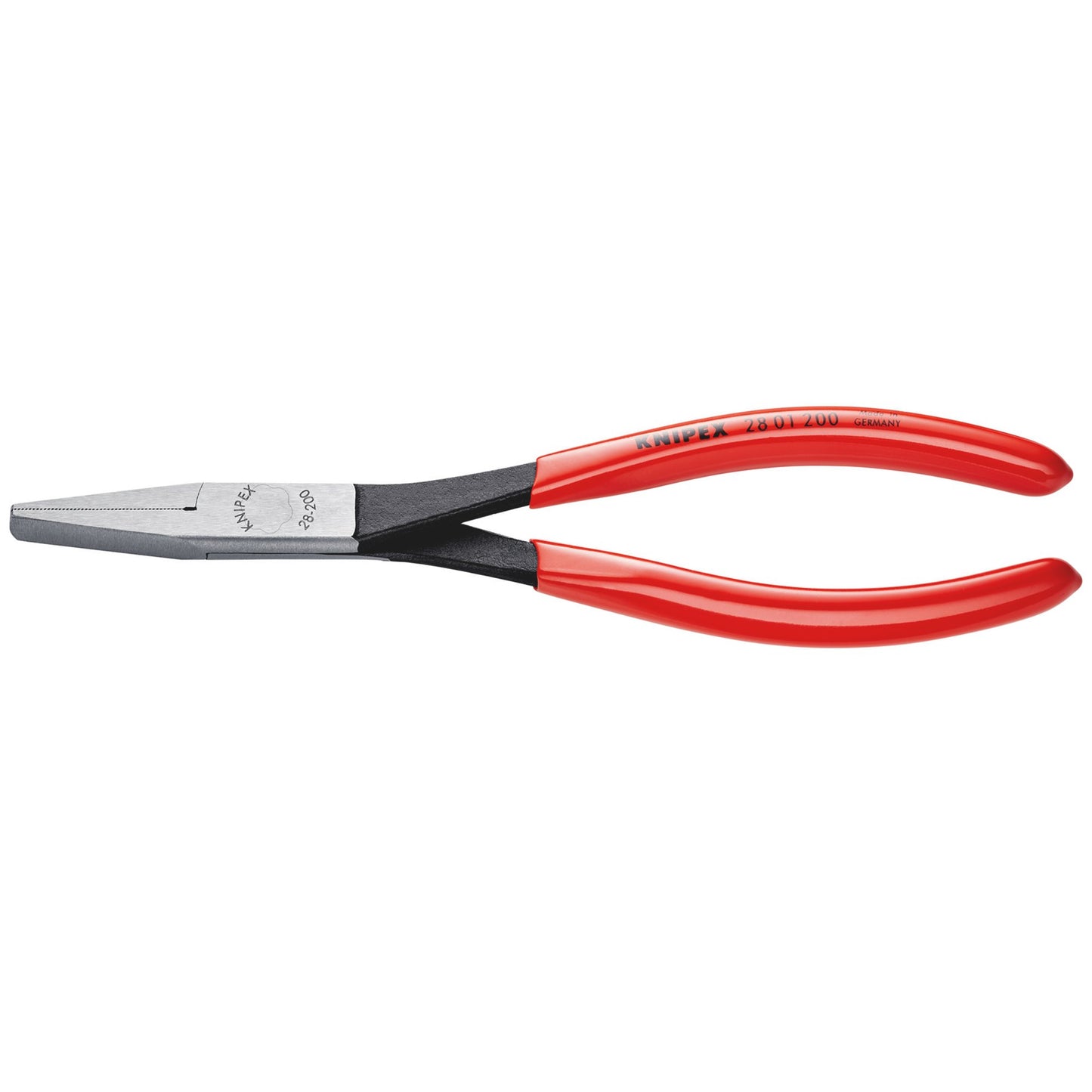 Knipex Flat Nose Long Reach Assembly Pliers 200mm Knurled Surfaces 28 01 200