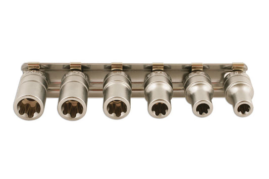 Laser Tools Torx Plus Socket Set EP 6-sided 1/4"D 6pc 6EP to 12EP 5616