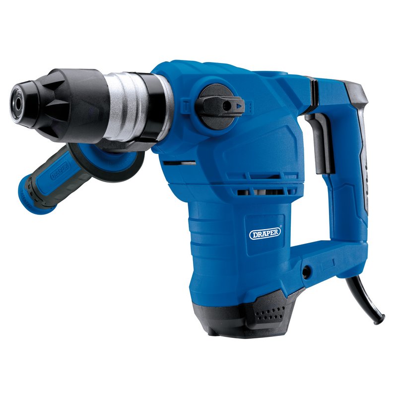Draper 230V SDS Plus Rotary Hammer Drill 4.9kg Chisels & Drill bits 1500W 56404