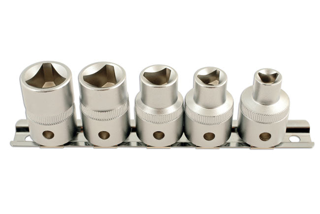 Laser Tools Triangular Socket Set Security Profile 1/2"D 5pc M5 to M12 5683