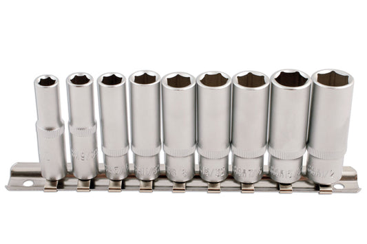 Laser Tools AF Deep Socket Set 1/4"D 9pc From 1/4" to 1/2" Single Hex 5692