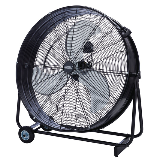 Draper 230V Drum Fan 30" 760mm 125W On Wheels Three Speed Heavy Duty 58330