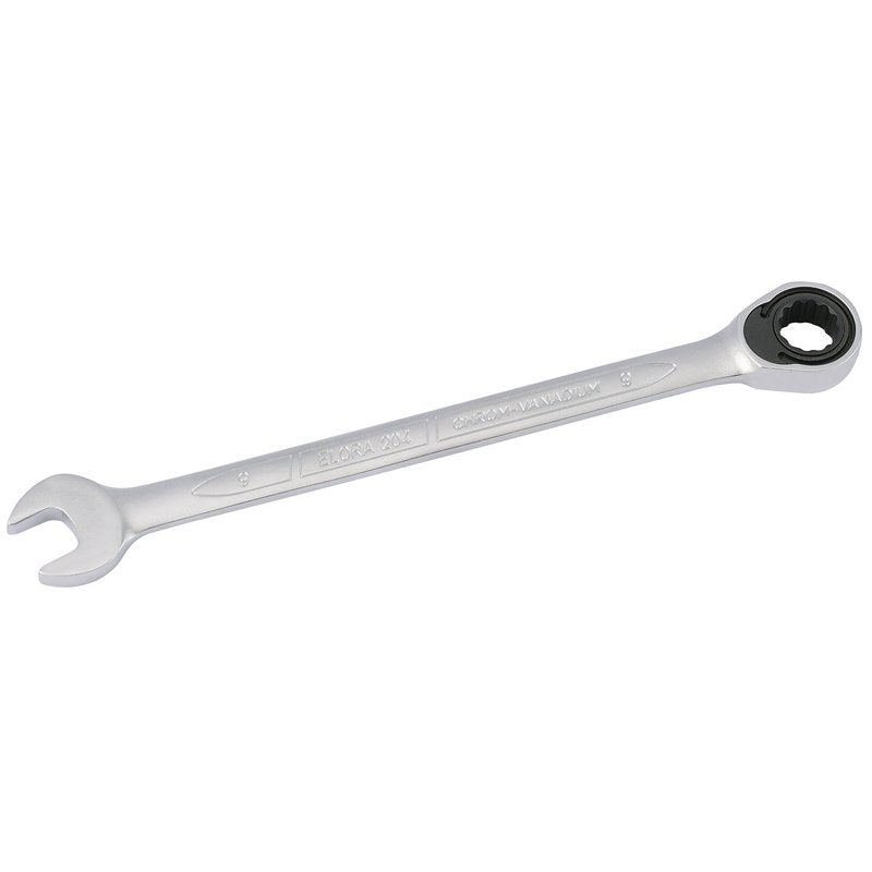 Elora 9mm Metric Ratcheting Combination Spanner 72 Teeth Chrome Plated 58388