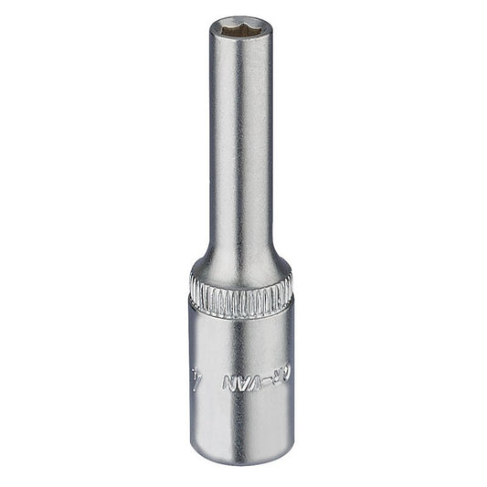 Elora 1/4"D 4mm Deep Socket Hexagon Chrome Plated 58721