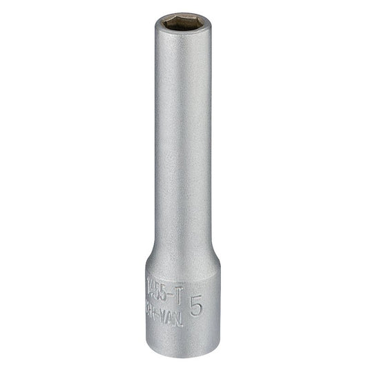 Elora 1/4"D 5mm Deep Socket Hexagon Chrome Plated 58723