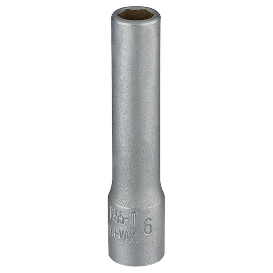 Elora 1/4"D 6mm Deep Socket Hexagon Chrome Plated 58726