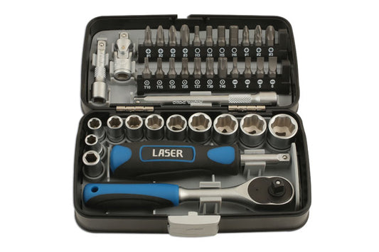 Laser Tools Socket & Bit Set 1/4"D 38pc 5960