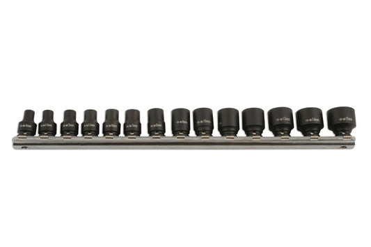Laser Tools Metric Impact Socket Set 1/4"D 14pc 6 pt Standard Length 5961