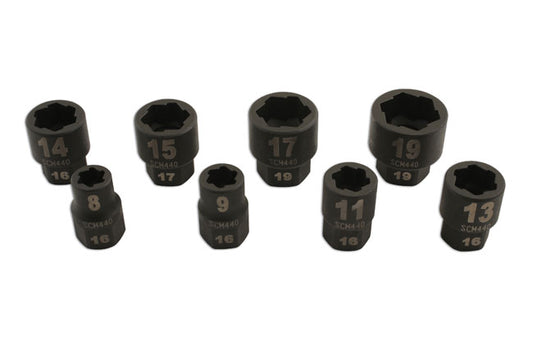 Laser Tools Damaged Nut/Bolt Remover 3/8"D 8pc 5966