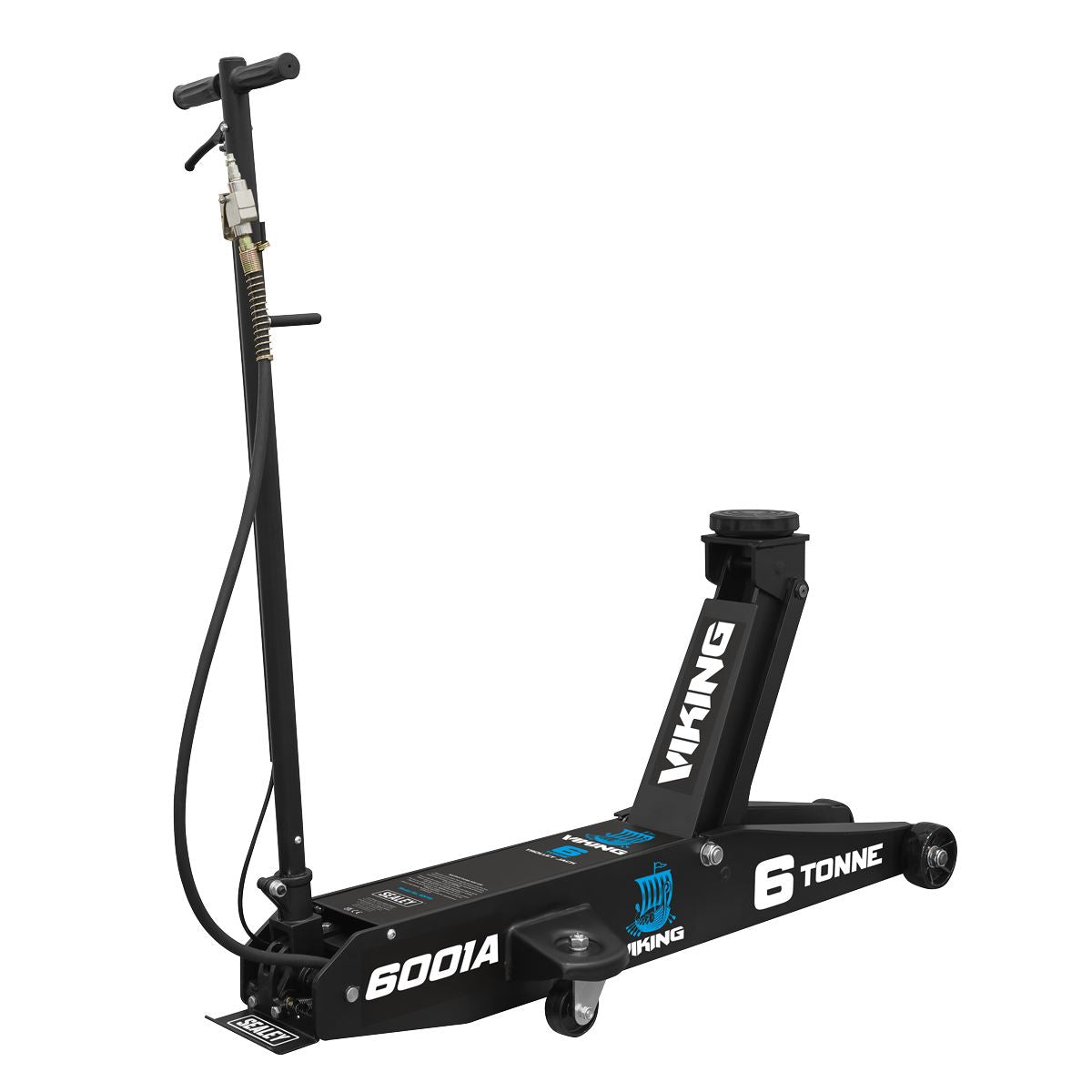 Sealey Long Reach Air Manual 6 Tonne Trolley Jack with Rocket Lift 6001A