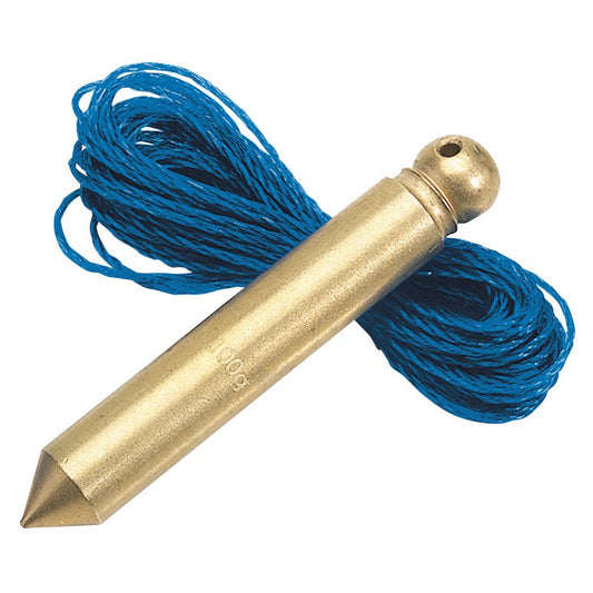 Draper Solid Brass Plumb Bob with Nylon Line 100g 5m 60698