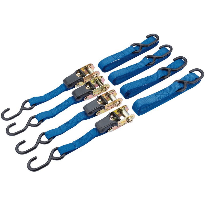 Draper Ratcheting Tie Down Straps 5m x 25mm 250kg 4 Piece 60965