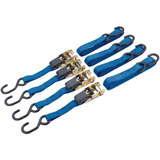 Draper Ratcheting Tie Down Straps 5m x 25mm 250kg 4 Piece 60965