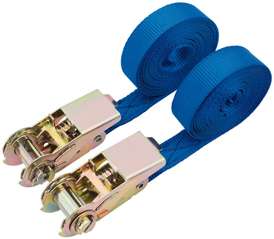 Draper Ratcheting Tie Down Straps 4.5m x 25mm 400kg 2 Piece 60968