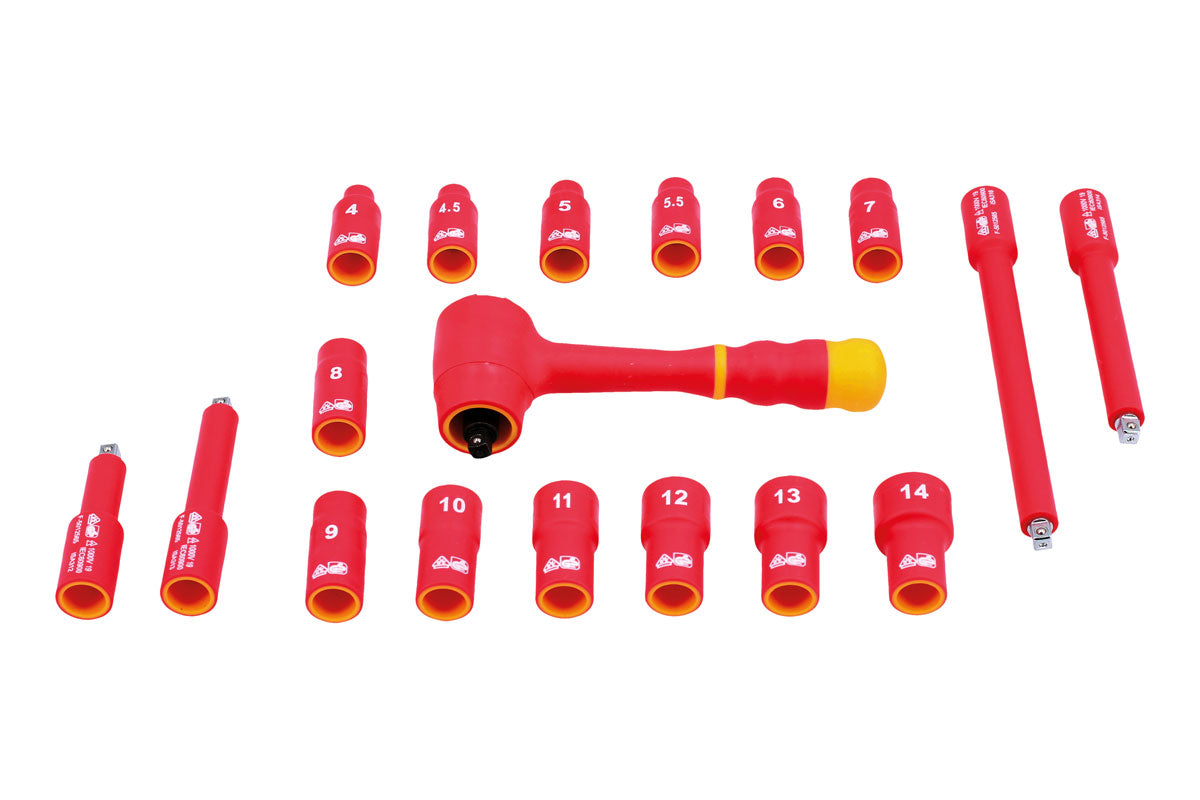 Laser Tools Metric Insulated Socket Set 1/4"D 18pc VDE/GS Approved 6145