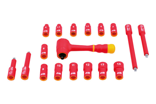 Laser Tools Metric Insulated Socket Set 1/4"D 18pc VDE/GS Approved 6145