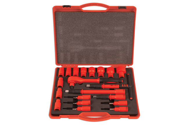 Laser Tools Metric Insulated Socket Set 1/2"D 20pc Inc Hex Bit Sockets 6149