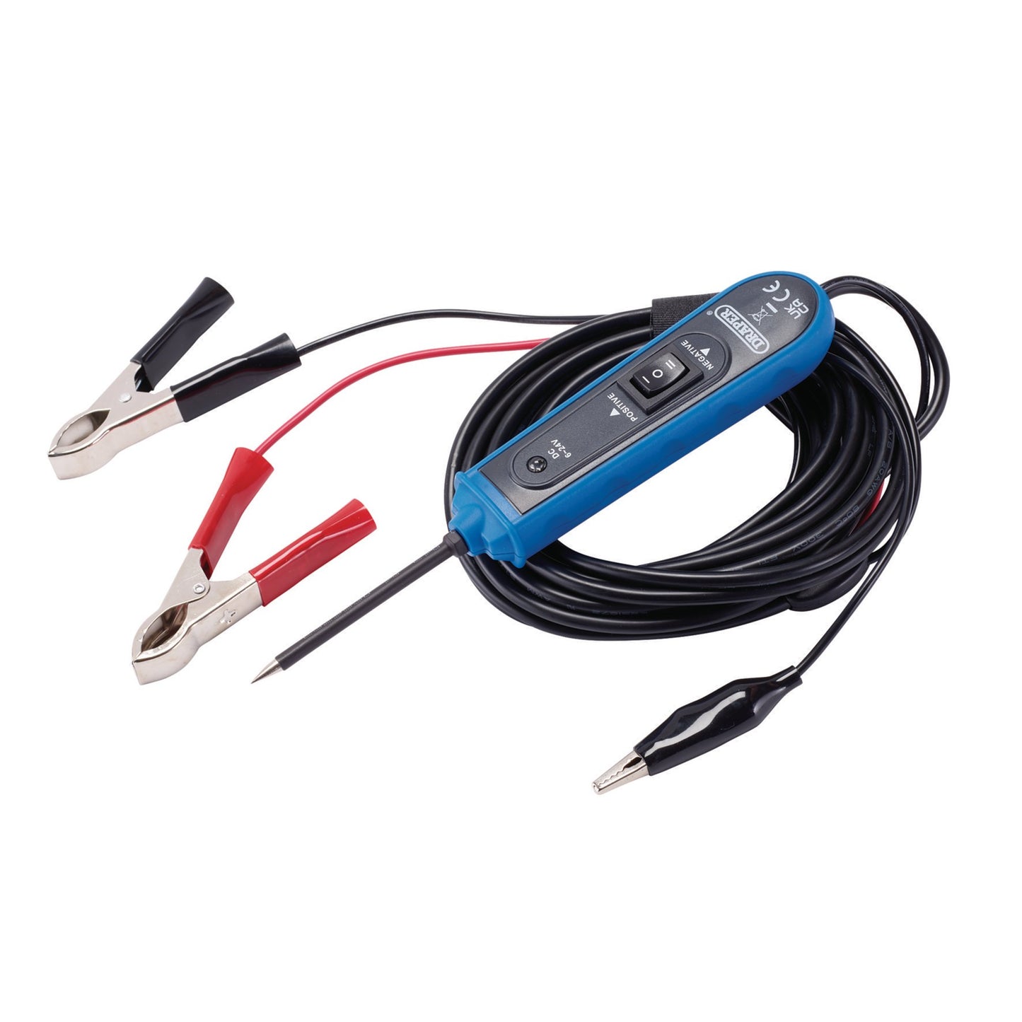 Draper 6 - 24V Auto Probe DC Power Circuit Tester 3.45m Flexible Cable 61820