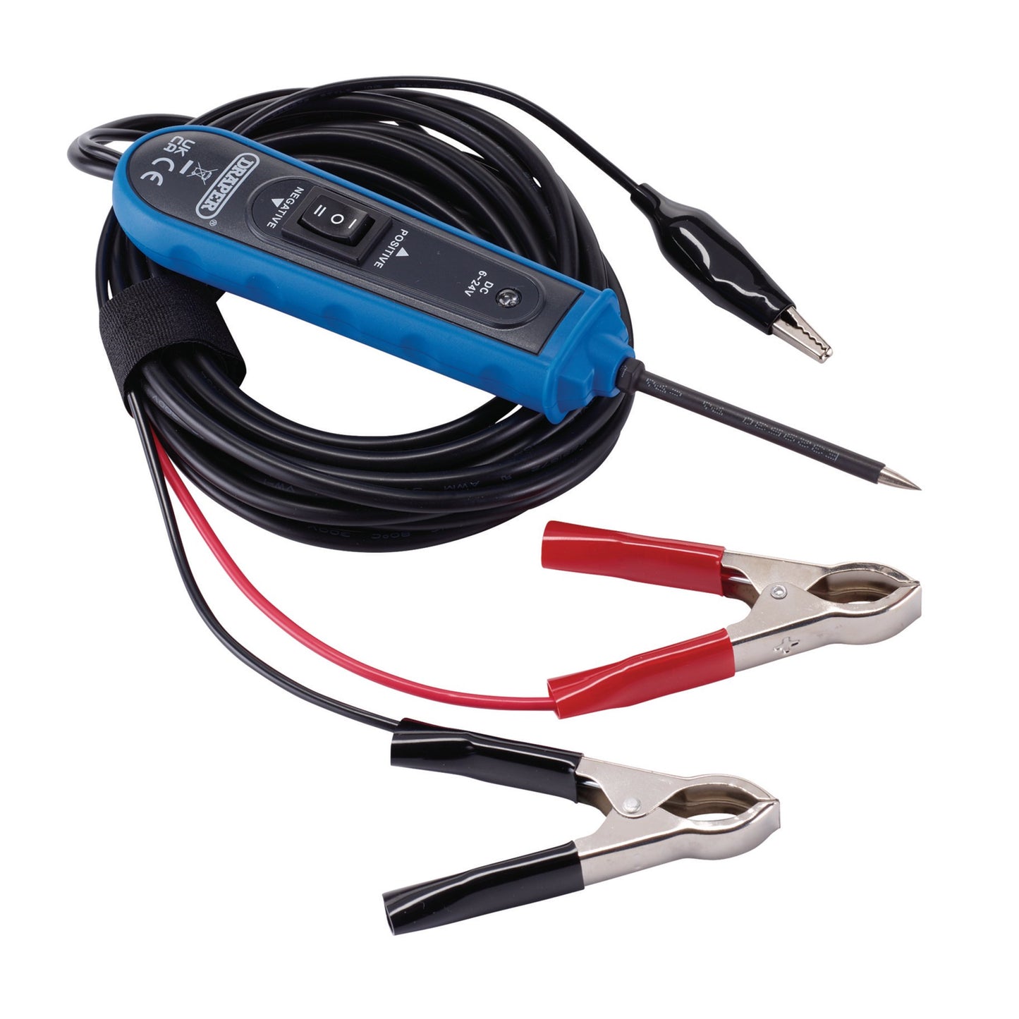 Draper 6 - 24V Auto Probe DC Power Circuit Tester 3.45m Flexible Cable 61820