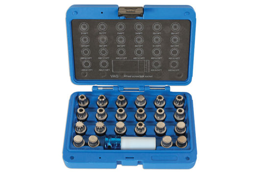 Laser Tools Locking Wheel Nut Key Set 23pc - for VAG 6275