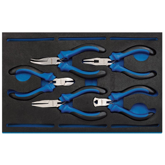 Draper Precision Plier Set in 1/4 Drawer EVA Insert Tray 5 Pc Soft Grip 63215