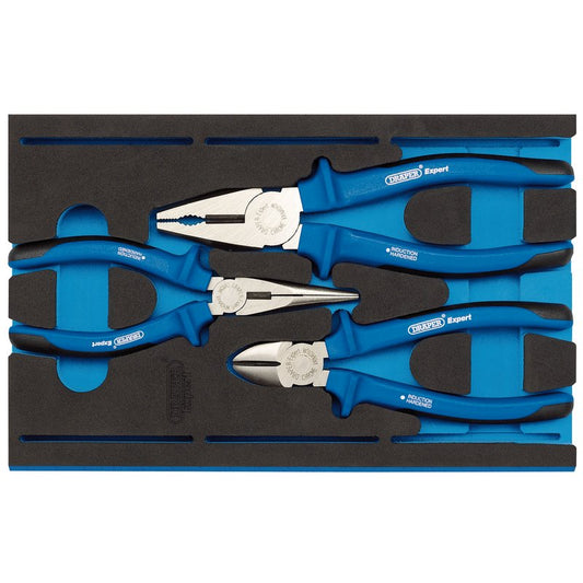 Draper Expert Heavy Duty Plier Set in 1/4 Drawer EVA Insert Tray 3 Piece 63262