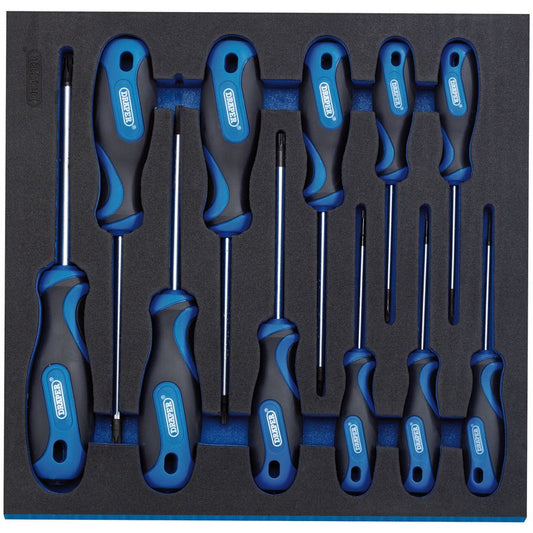 Draper Torx Star Security Screwdriver Set Soft Grip 1/2 EVA Tray 11Pc 63403