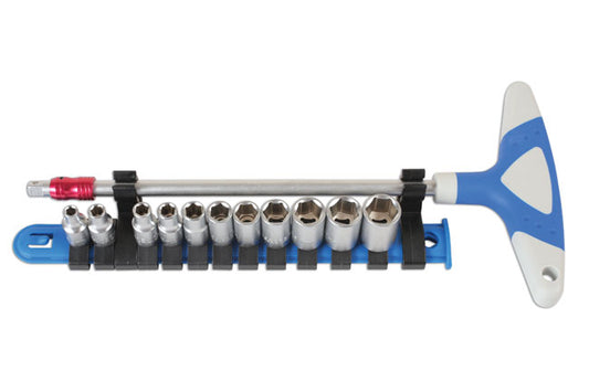 Laser Tools T Handle Metric Socket Set 1/4"D 12pc 6 pt From 4mm to13mm 6346