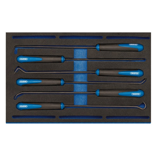 Draper Long Reach Hook and Pick Set in 1/4 Drawer EVA Insert Tray 6 Piece