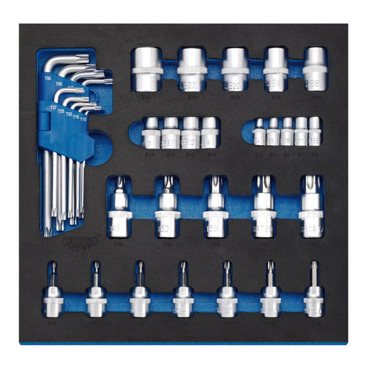 Draper Torx Screwdriver Insert Bits and Keys in EVA Insert Tray (35 Piece) 63512