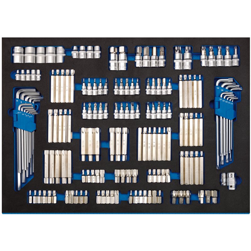 Draper Bit Set in Full Plus Drawer EVA Insert Tray 167pc Torx And Hex 63516