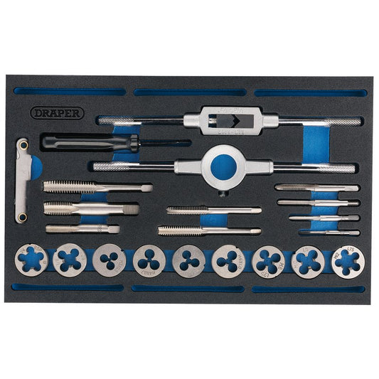 Draper Combination Tap and Die Set Metric and BSP EVA Foam Tray 22 Piece 63520