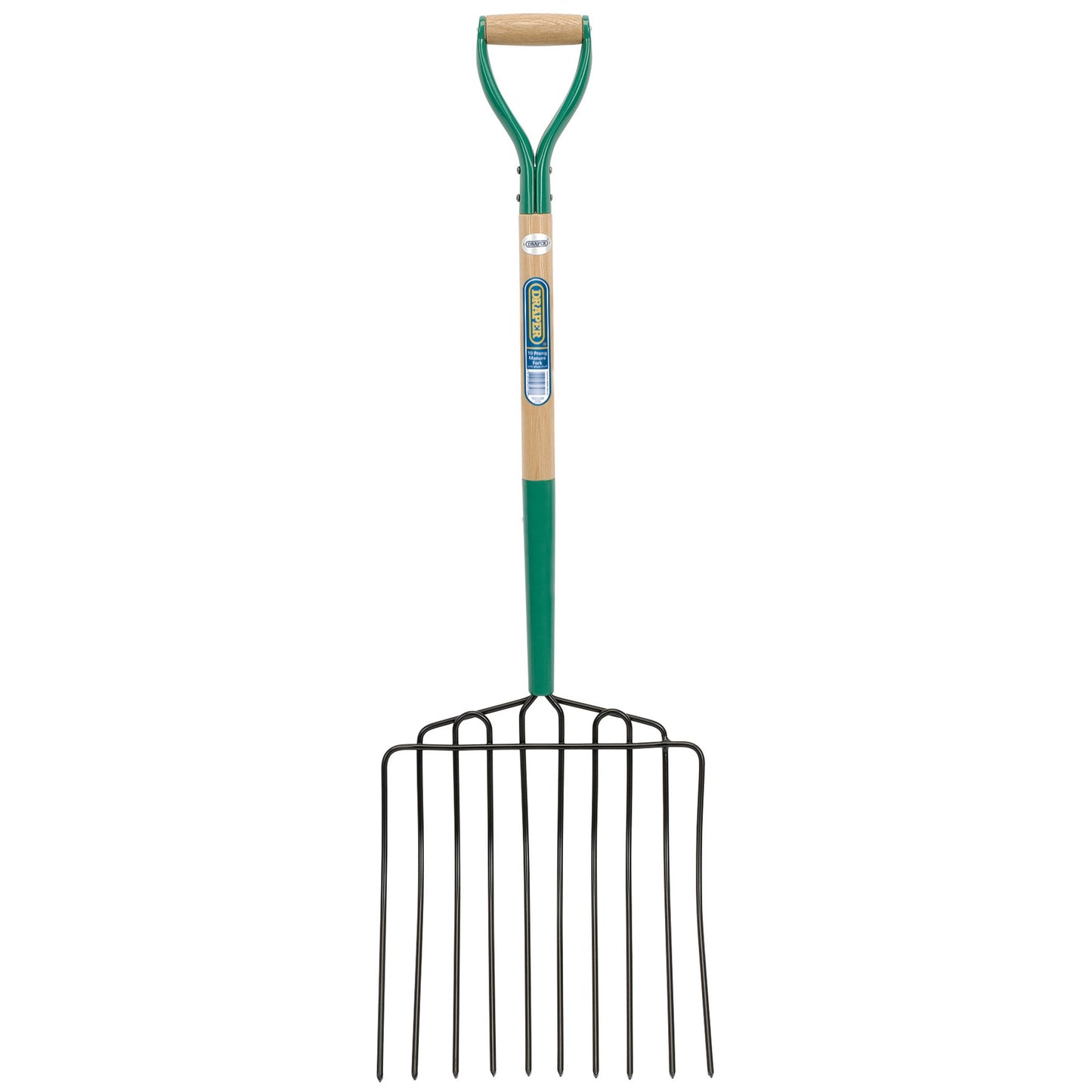 ****Draper 10 Prong Manure Fork with Wood Shaft and MYD Handle Length 1120mm 63578