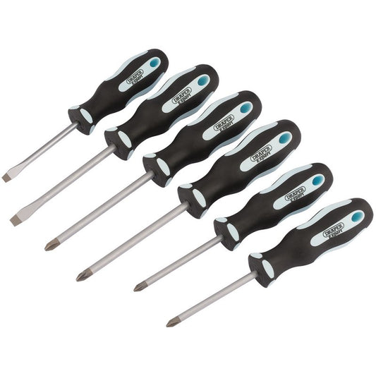 Draper Expert Soft Grip Screwdriver Set 6 Piece Colour Coded Handle 63588