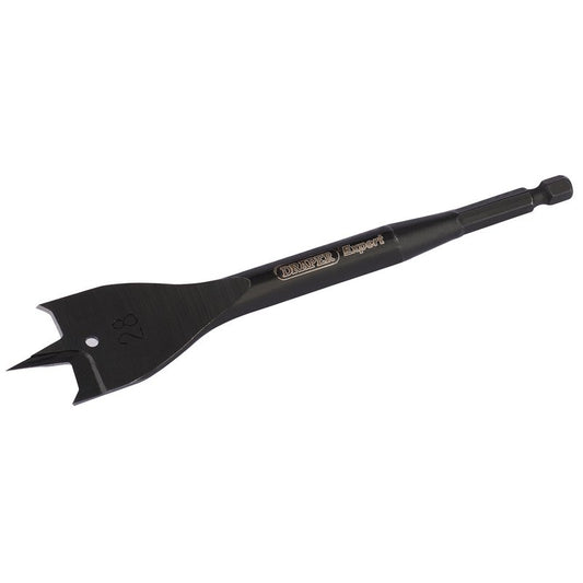 Draper Expert Flat Wood Bit 28mm 6mm Shank Precision Central Point 63687