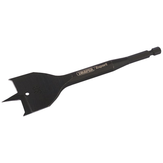 Draper Expert Flat Wood Drill Bit 38mm 6mm Shank Precision Central Point 63697