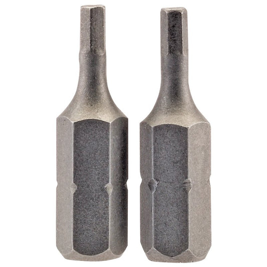 Draper Hexagonal Screwdriver Bit 2.5mm 1/4" Hex 25mm Long (Pack of 2) 63961