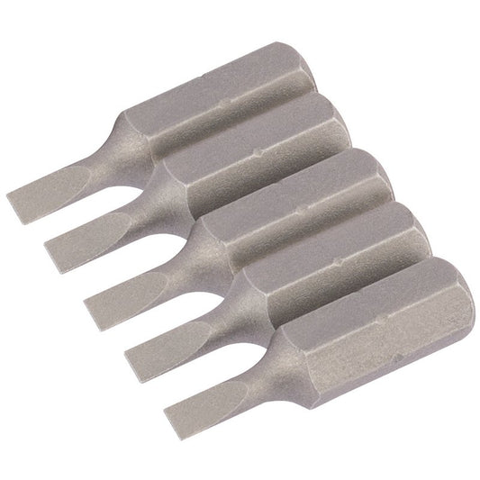 Draper Plain Slot Screwdriver Bit 3mm 1/4" Hex 25mm Long (Pack of 5) 63999