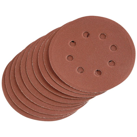 Draper Hook and Loop Sanding Discs 125mm 240 Grit 10 Pack 64040