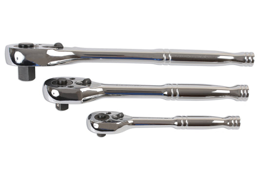 Laser Tools Standard Ratchet Set 1/4"D, 3/8"D, 1/2"D 3pc 6421