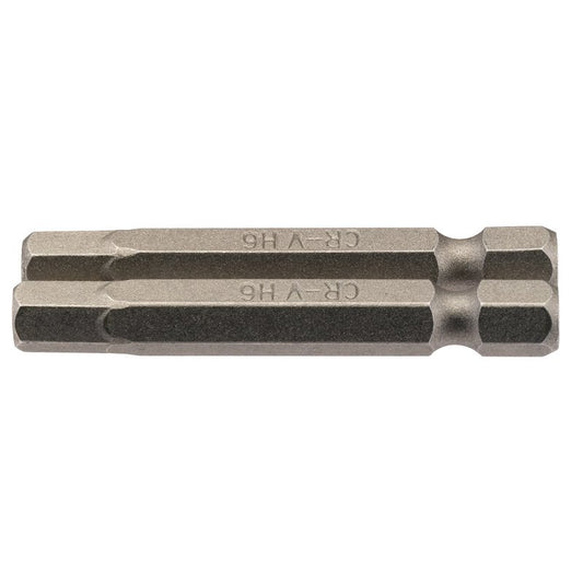 Draper Hexagonal Screwdriver Bit 6mm 1/4" Hex 50mm Long (Pack of 2) 64259
